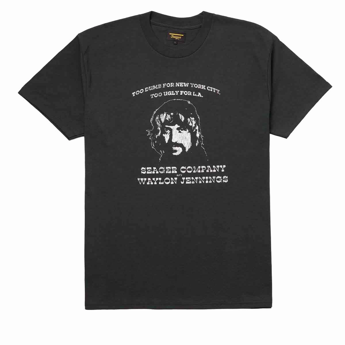 Sporty Top V neck Seager x Waylon Jennings Dumb Ugly T-Shirt - Vintage Black