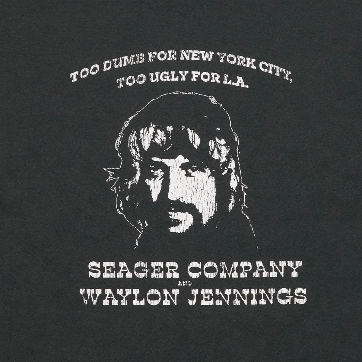 Abstract print Hypoallergenic Fibers Seager x Waylon Jennings Dumb Ugly T-Shirt - Vintage Black