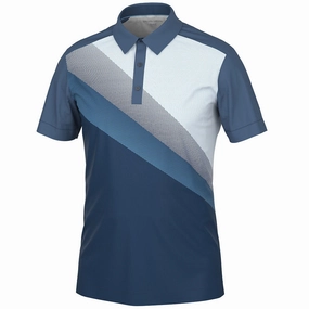 Galvin Green Macoy Polo Shirt - Navy/Alaskan Blue Stylish and Comfortable Ribbed Collar Design