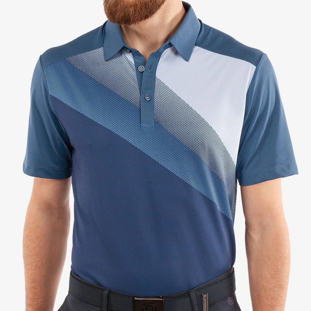 Galvin Green Macoy Polo Shirt - Navy/Alaskan Blue Soft and Cozy