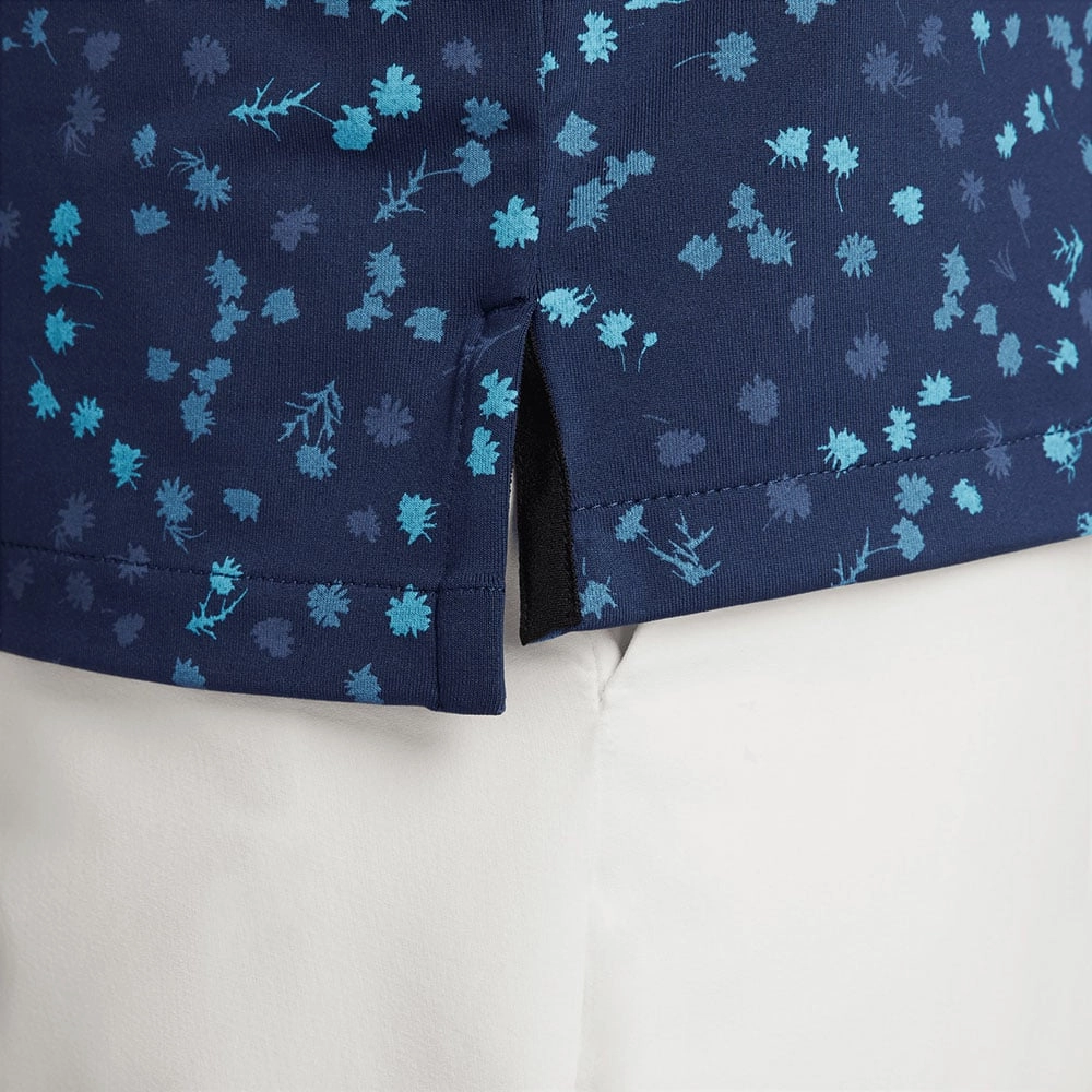 Anti Shrinkage Treatment Everyday Layering Nike Dri-FIT Tour Floral Polo Shirt - Midnight Navy/White