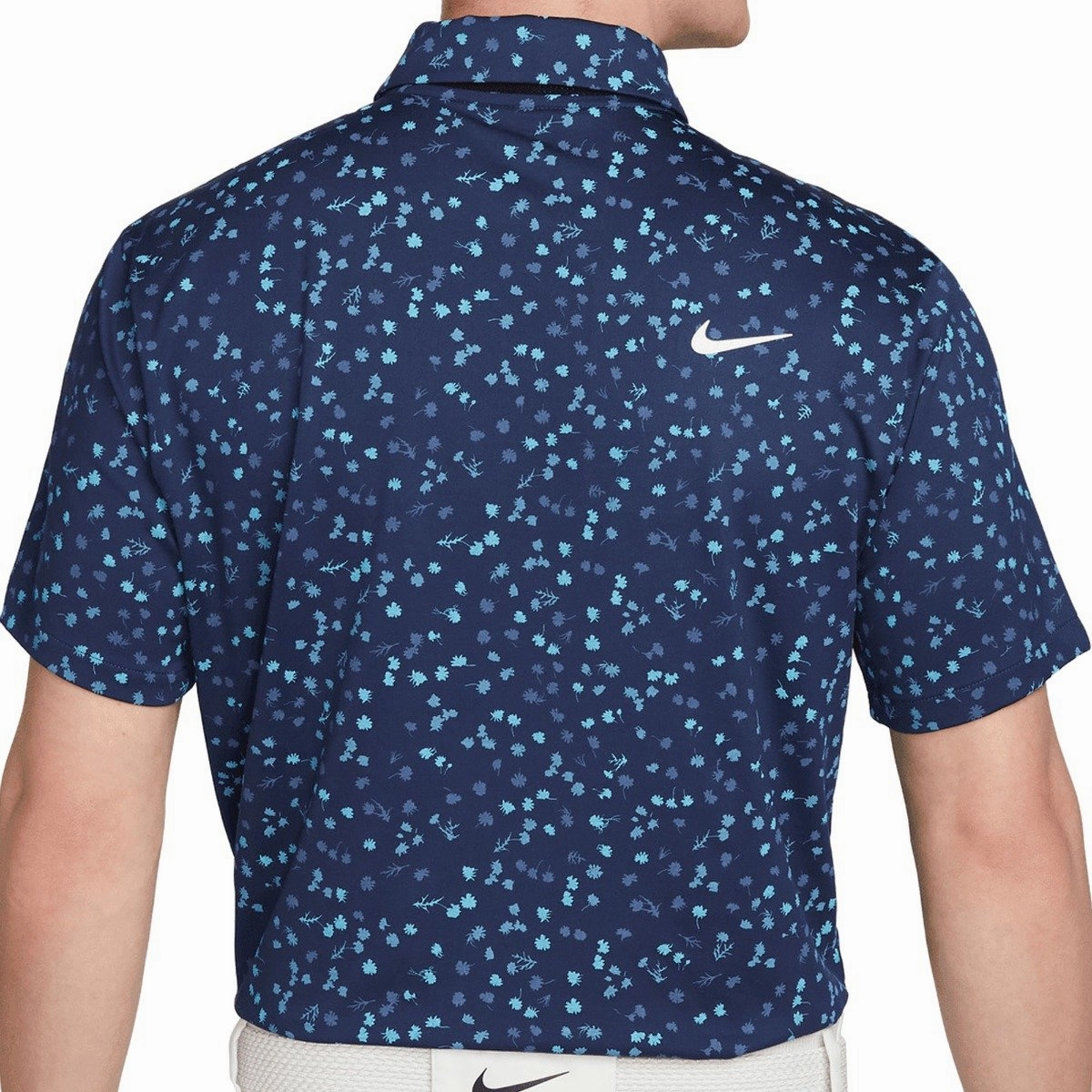 Eco Conscious Production Nike Dri-FIT Tour Floral Polo Shirt - Midnight Navy/White