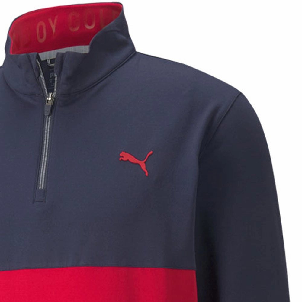 Puma Gamer Colour Block 1/4 Zip Pullover - Navy Blazer/Ski Patrol Athletic Hoodie City Style