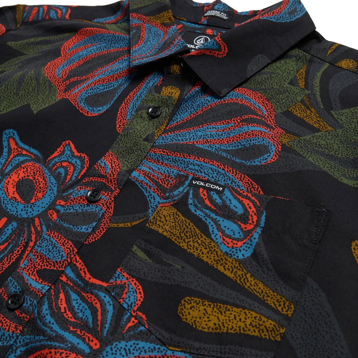 Volcom Rendezvous Floral Shirt - Black Print Morning Comfort