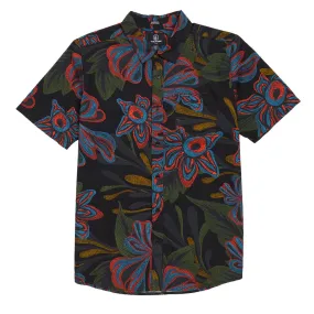 Volcom Rendezvous Floral Shirt - Black Print Hiking Gear Effortless Comfort
