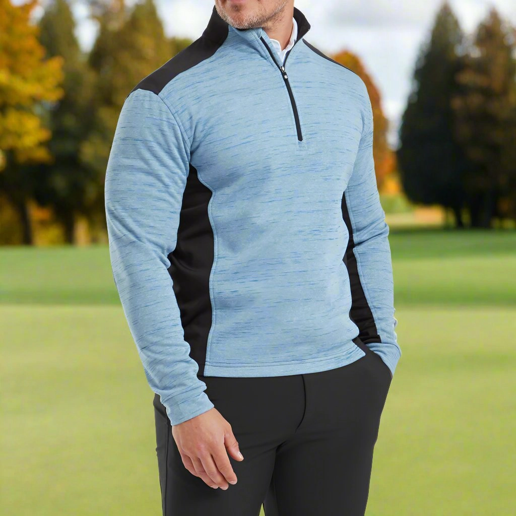 FootJoy Space Dye Thermal 1/4 Zip Chillout - Cobalt/Black color fast bead accents