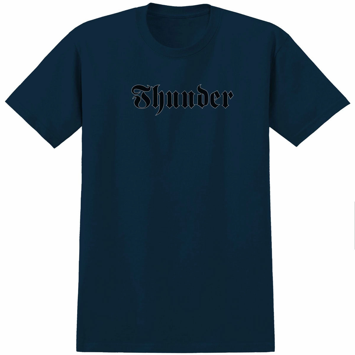 Smooth Neckline Thunder Script T-Shirt - True Navy/Black/Grey