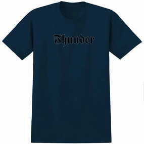 Smooth Neckline Thunder Script T-Shirt - True Navy/Black/Grey