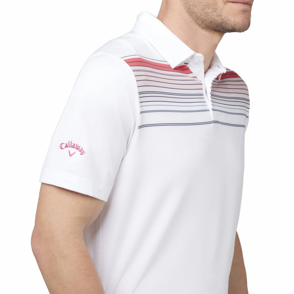 Callaway Energised Stripe Polo Shirt - Bright White Simple Comfort