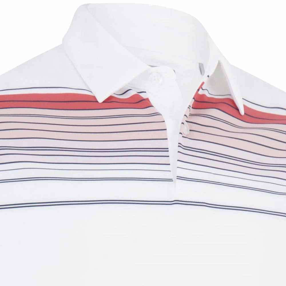 Summer Wardrobe Callaway Energised Stripe Polo Shirt - Bright White