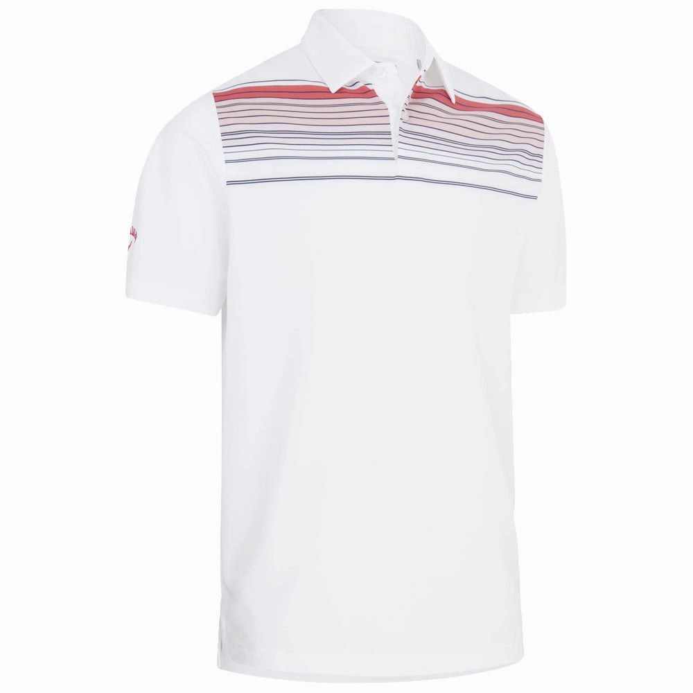 sequined details Callaway Energised Stripe Polo Shirt - Bright White