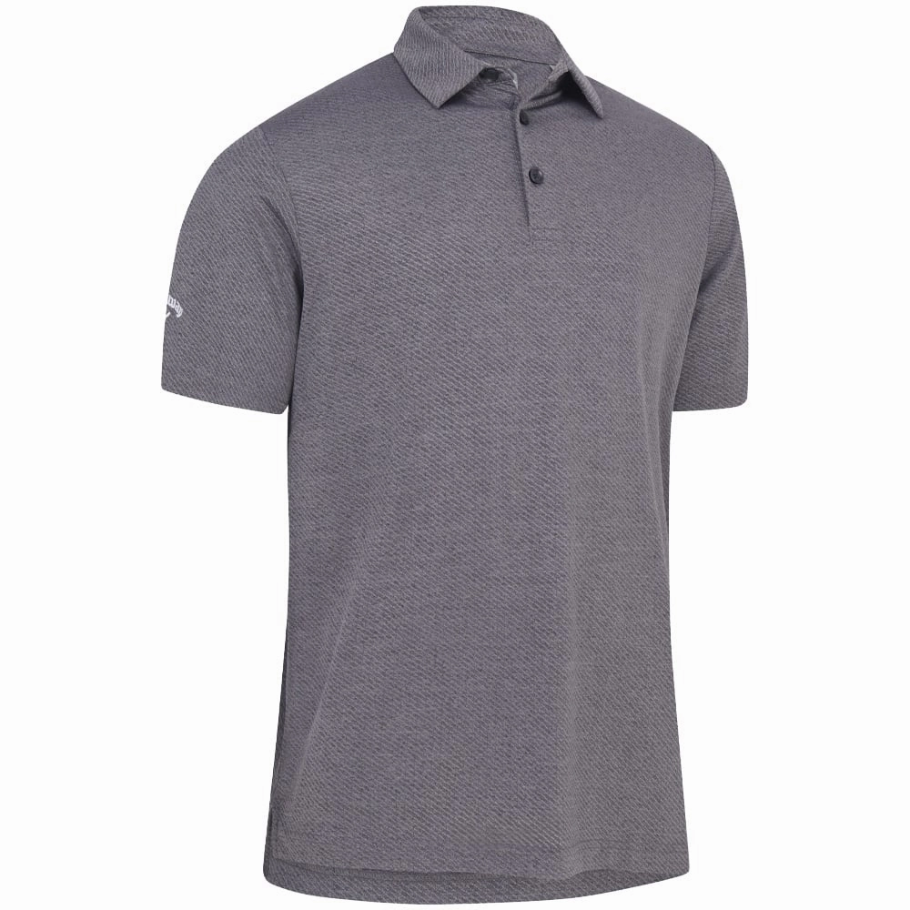 All-Purpose Comfort Daily Casual Callaway Heathered Jacquard Polo Shirt - Black Heather