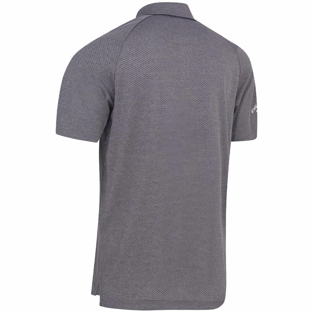 Callaway Heathered Jacquard Polo Shirt - Black Heather Summer Essential Light and Soft