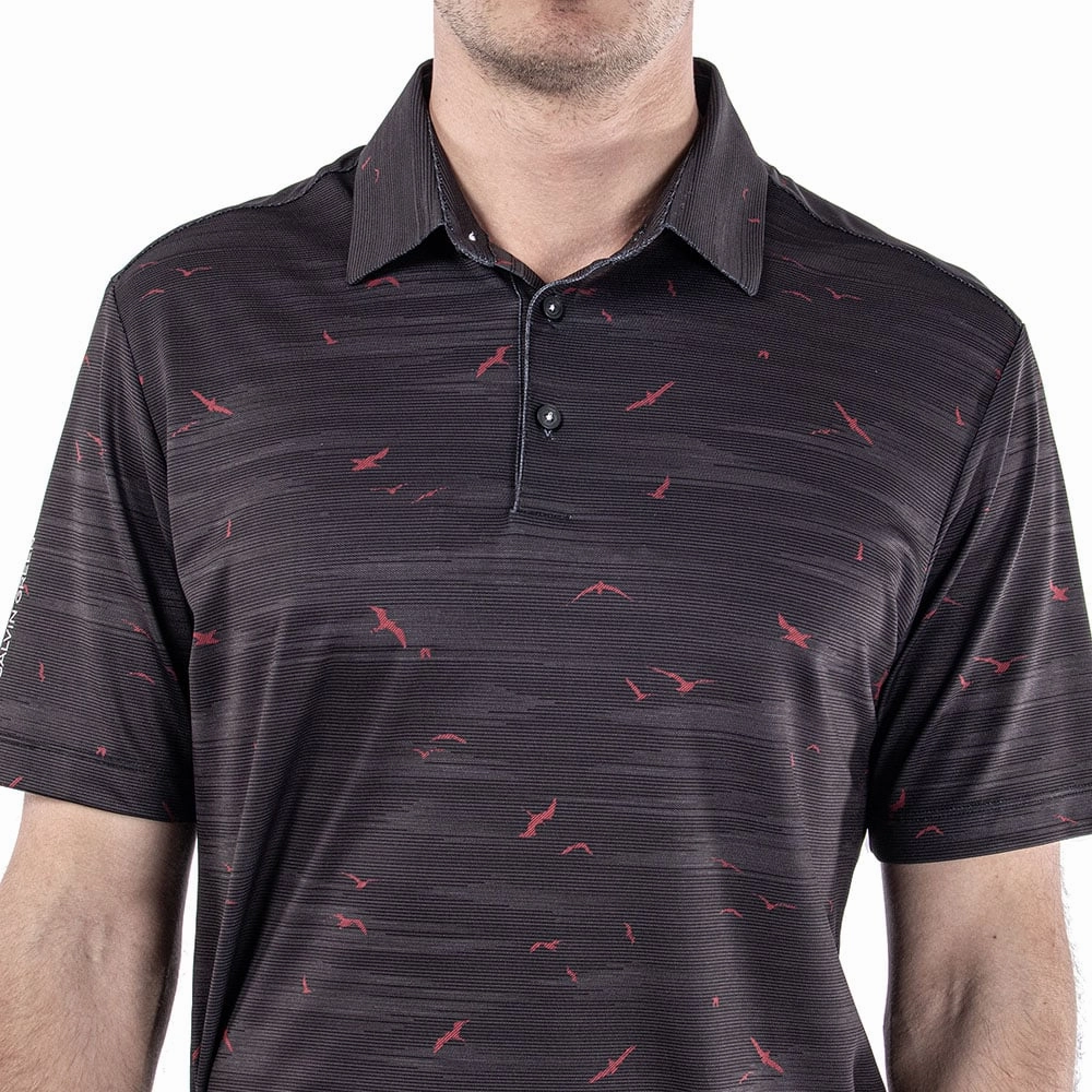 Gym workout Soft Fit Wear Galvin Green Marin Ventil8  Polo Shirt - Black/Red