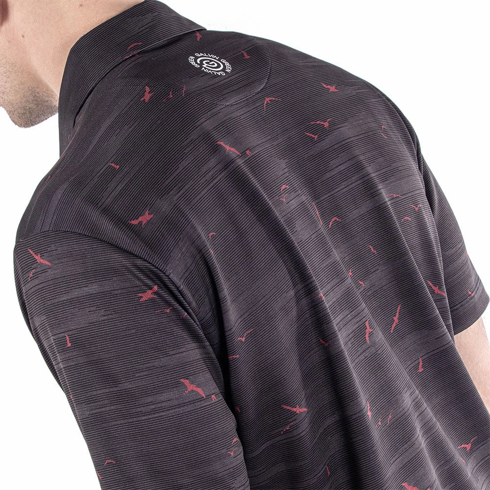 Galvin Green Marin Ventil8  Polo Shirt - Black/Red NoSideSeams Edgy