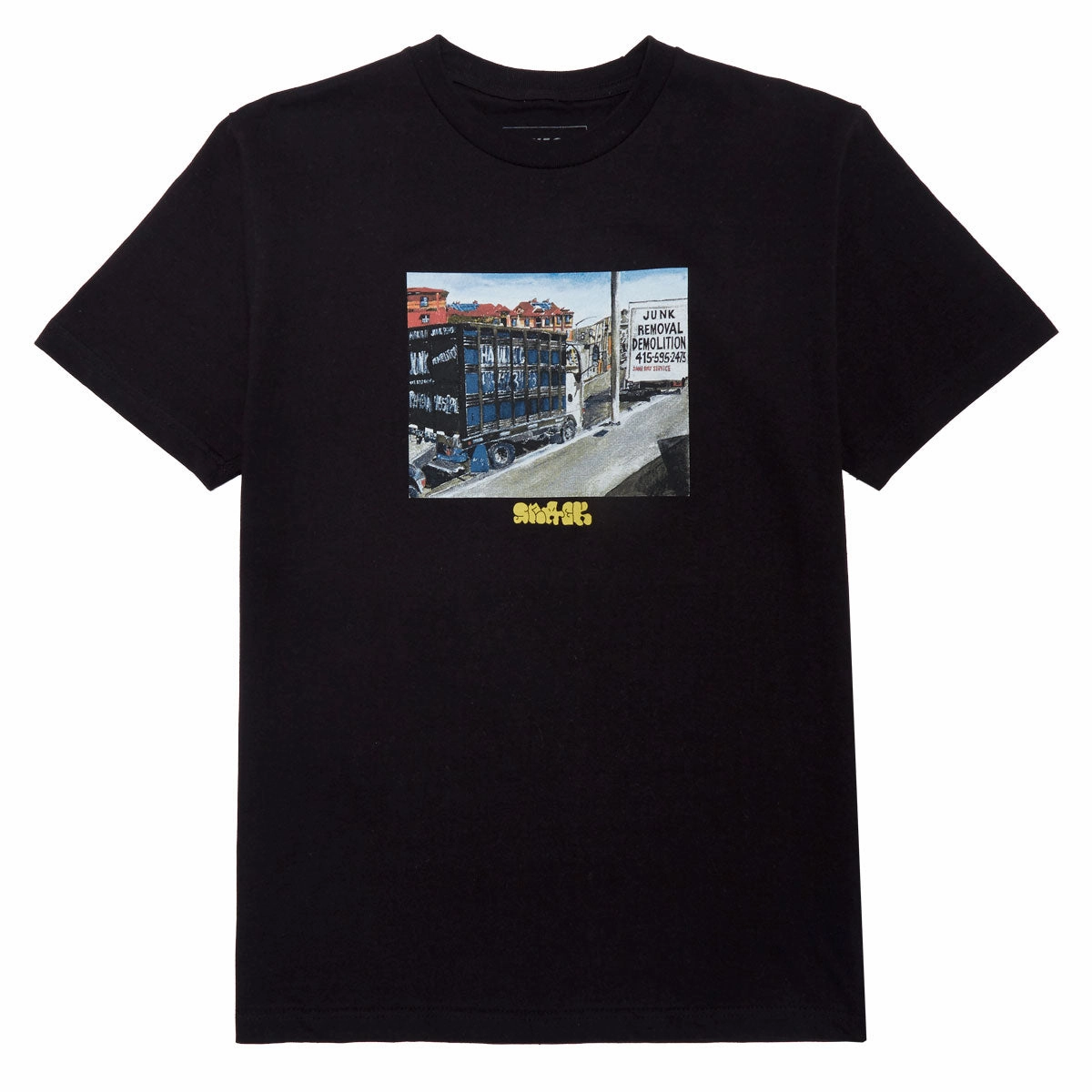 Casual Comfort Wear Snack Junk Removal T-Shirt - Black