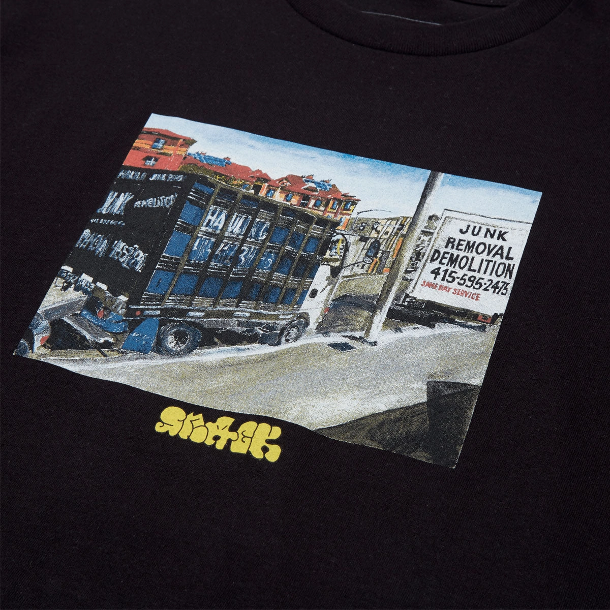 Chic Smart HeatResistantMaterial Snack Junk Removal T-Shirt - Black