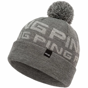 Ping Logo Bobble Beanie - Grey Marl/Silver Wind Friendly