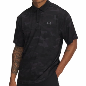 Active Outfit Style Under Armour Playoff 3.0 Printed Polo Shirt - Black/Castlerock