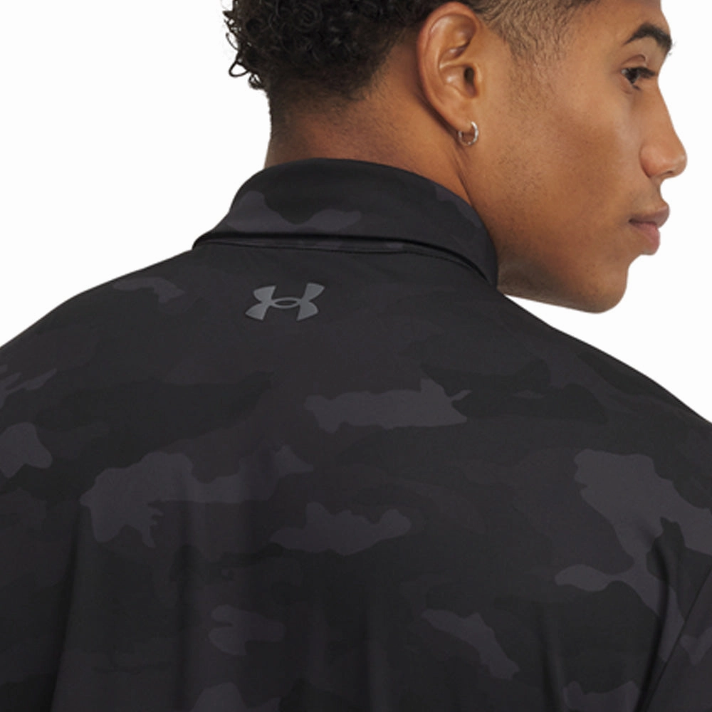 Under Armour Playoff 3.0 Printed Polo Shirt - Black/Castlerock Sleek Design