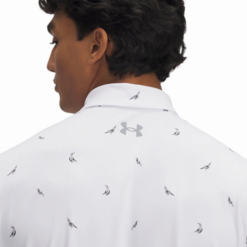 Under Armour Playoff 3.0 Printed Polo Shirt - White/Steel/Quails Seasonal Outfit Classic Wear