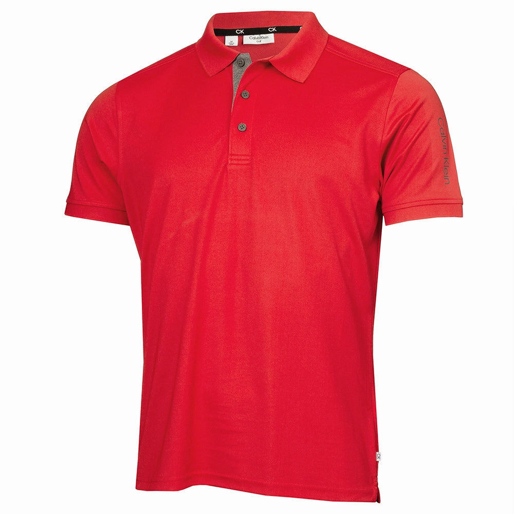 Easy Fit Breathable Material Calvin Klein Club Polo Shirt - Red