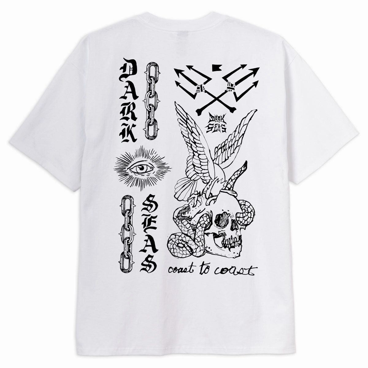 Dark Seas Trouble Maker T-Shirt - White SoftenedTexturedWeave