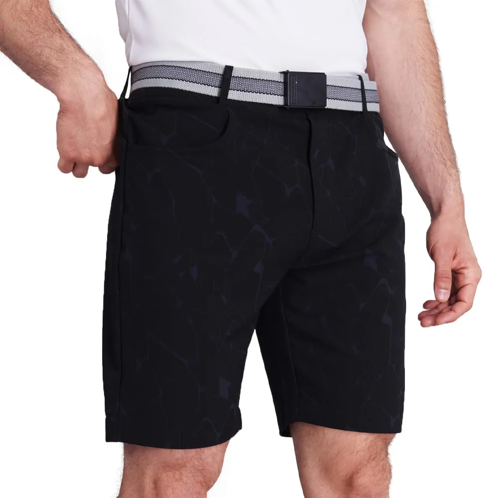 mesh ventilation Thermoregulating Fabric Calvin Klein Genius 4-Way Stretch Shorts Cracked Print - Black