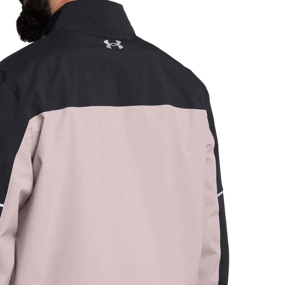 Under Armour Drive Rain Waterproof Jacket - Black/Tetra Grey AbrasionResistant Adjustable Hood