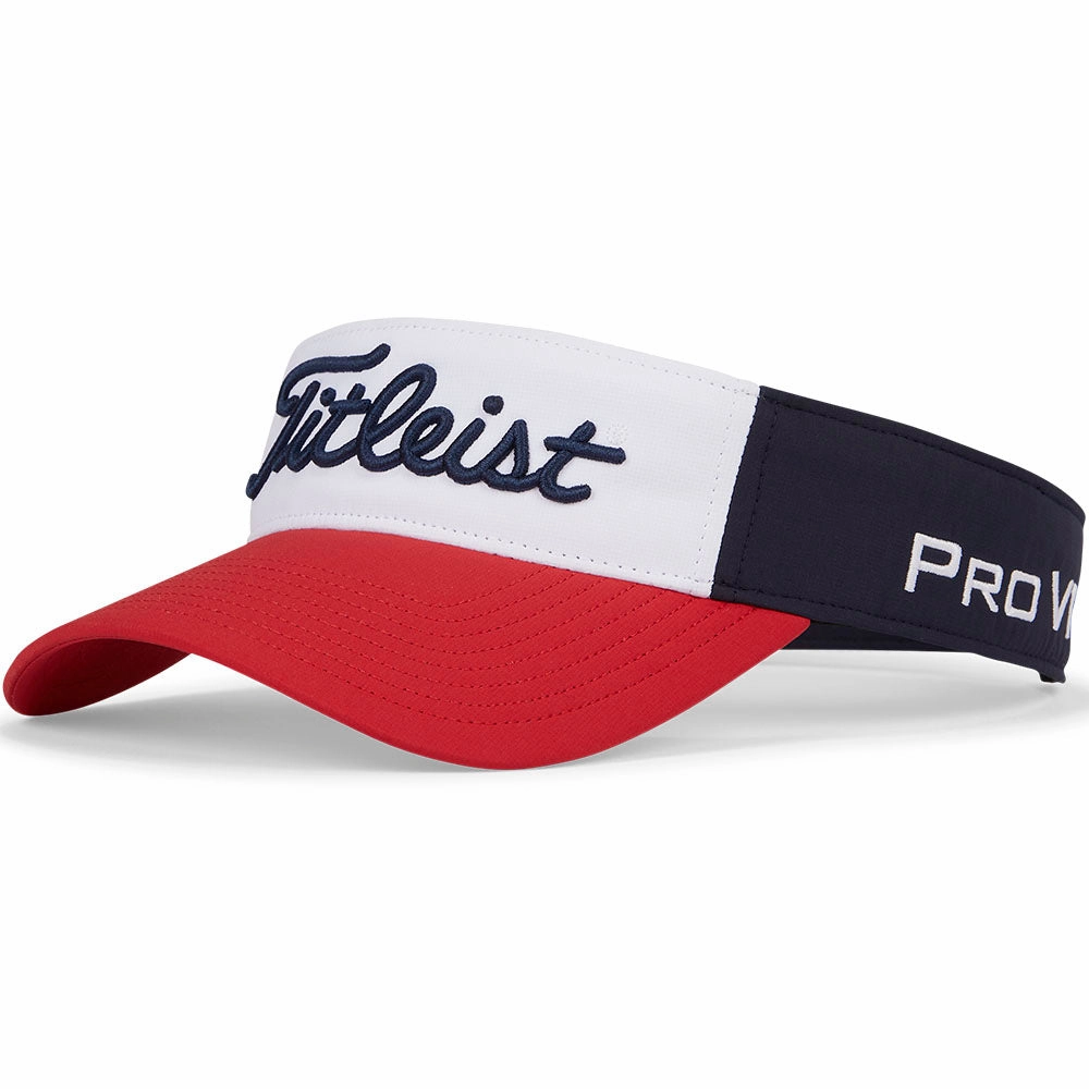 Comfortable Design Titleist Tour Performance Visor - Navy/White/Red