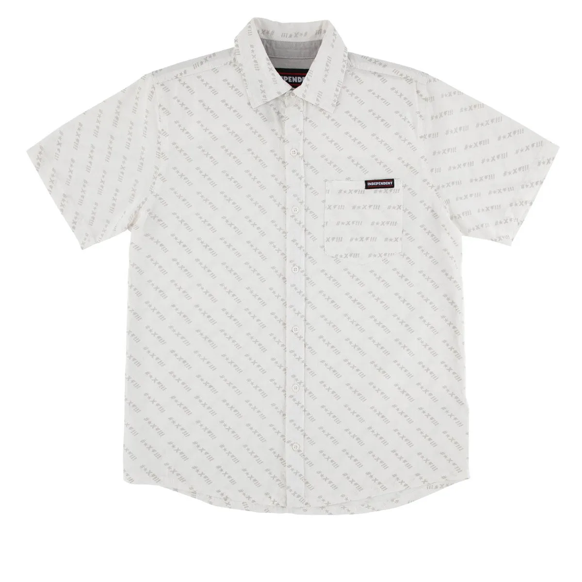 No Slip Shoulder Grip Independent Exclamation Party Shirt - White