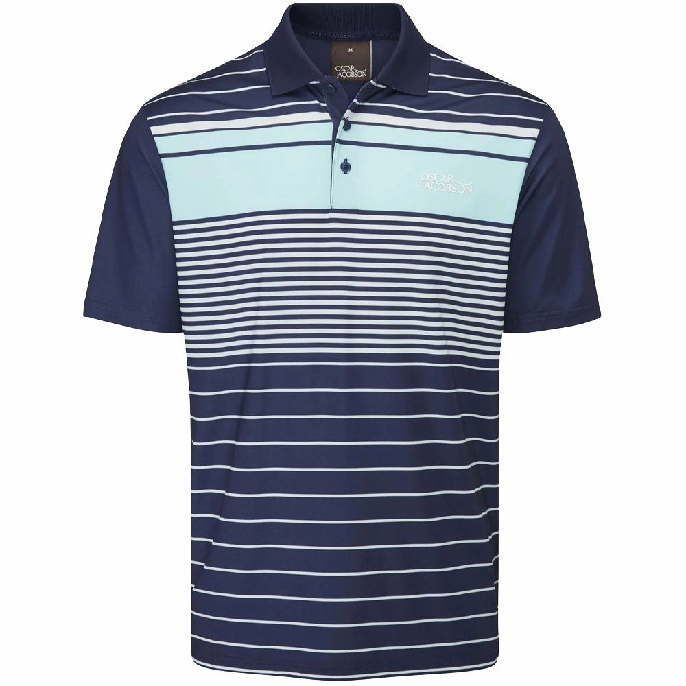 Easy and Relaxed Oscar Jacobson Croft Polo Shirt - Navy/Cool Blue