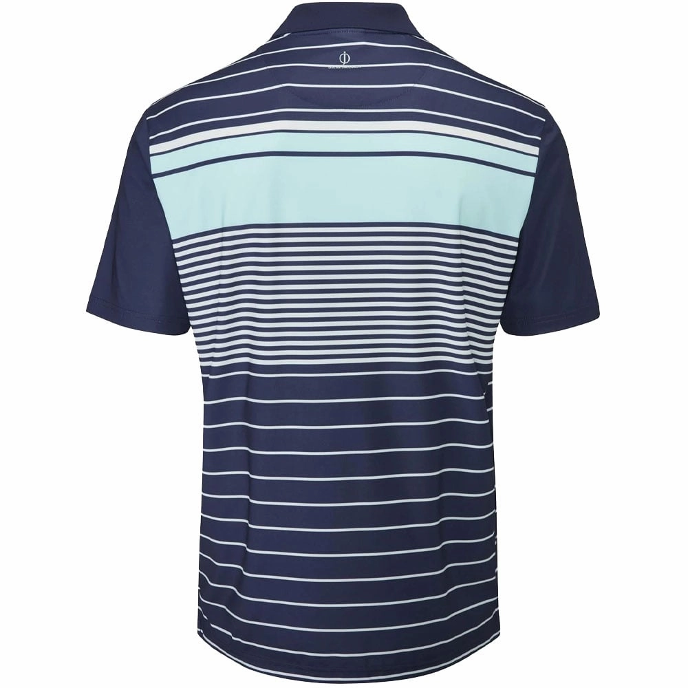 Oscar Jacobson Croft Polo Shirt - Navy/Cool Blue Slim Fit Cut All Season Wear
