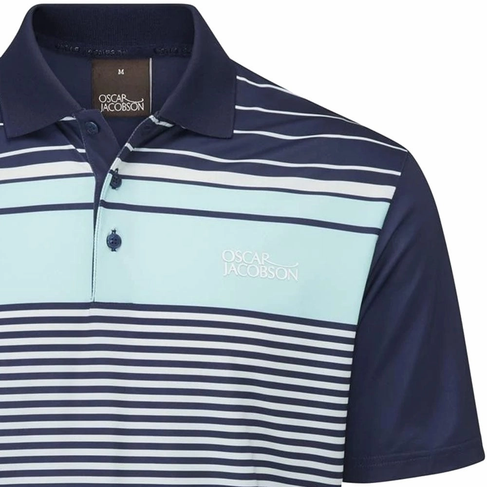Breathable Wearable Oscar Jacobson Croft Polo Shirt - Navy/Cool Blue