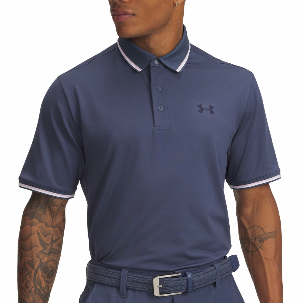 Under Armour Playoff 3.0 Rib Polo Shirt - Downpour Grey/Prime Pink/Midnight Navy Fashionable Ease