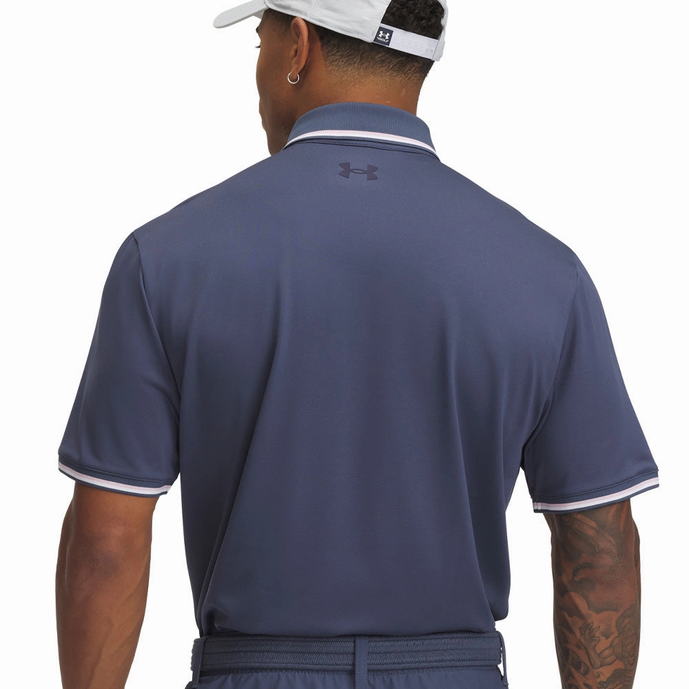Under Armour Playoff 3.0 Rib Polo Shirt - Downpour Grey/Prime Pink/Midnight Navy Trendy Vibe Chilly Wear