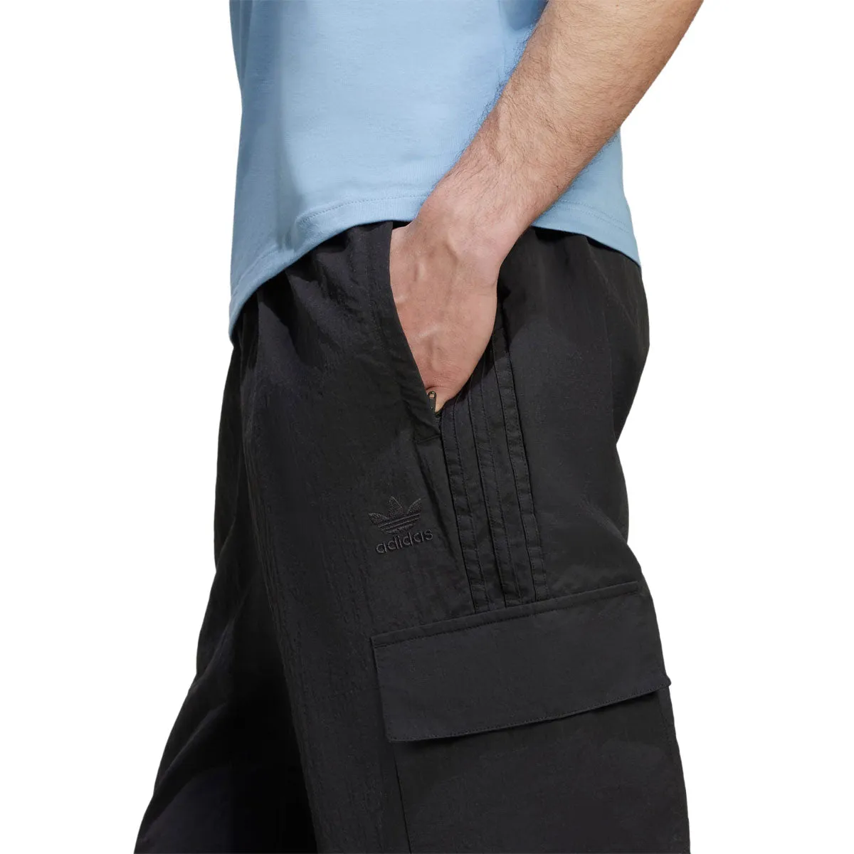 Adidas 3S Cargo Pants - Black/Black Eco Friendly Dye Process Linen blend