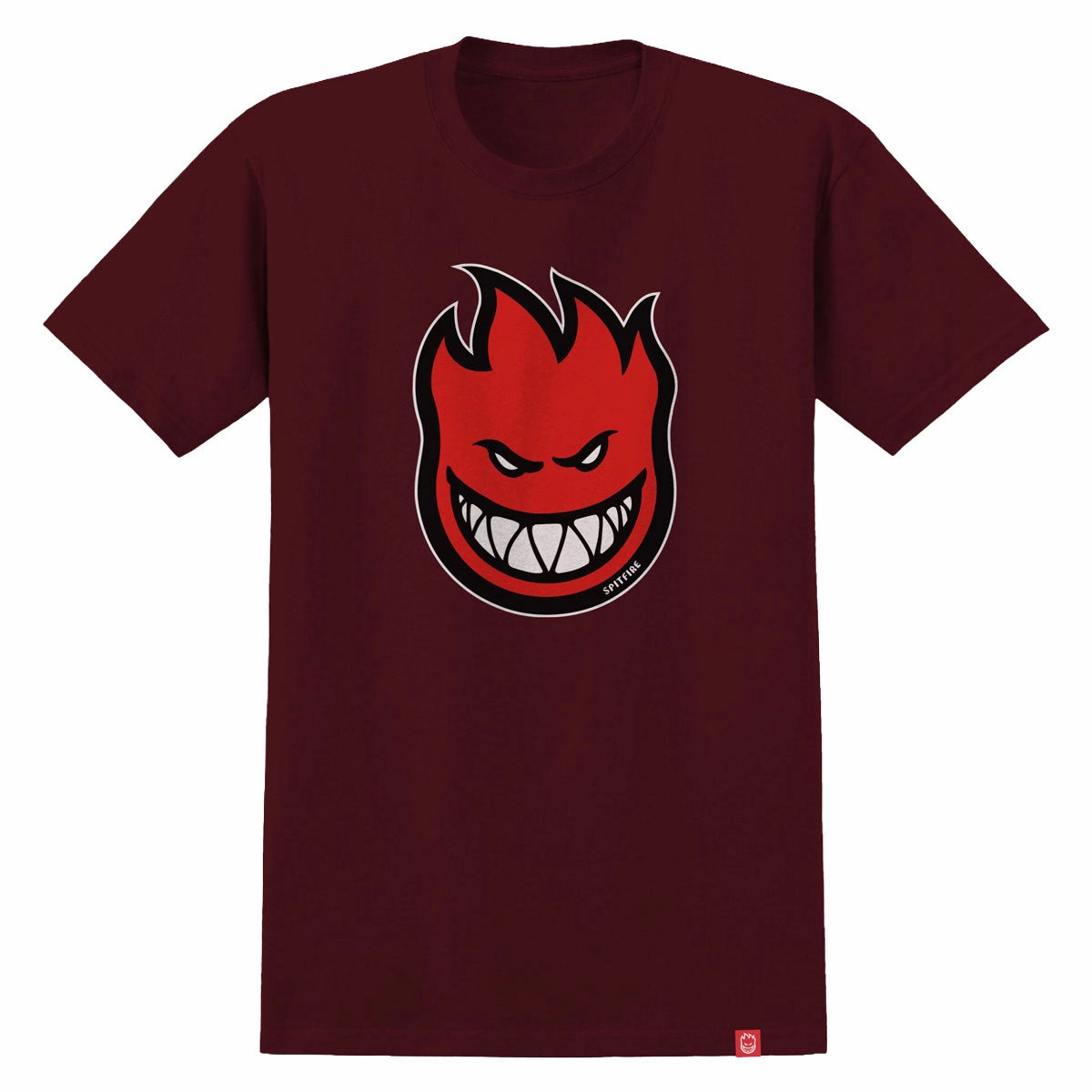 Feminine Fit Effortless Style Spitfire Bighead Fill T-Shirt - Maroon/Red/Black/White