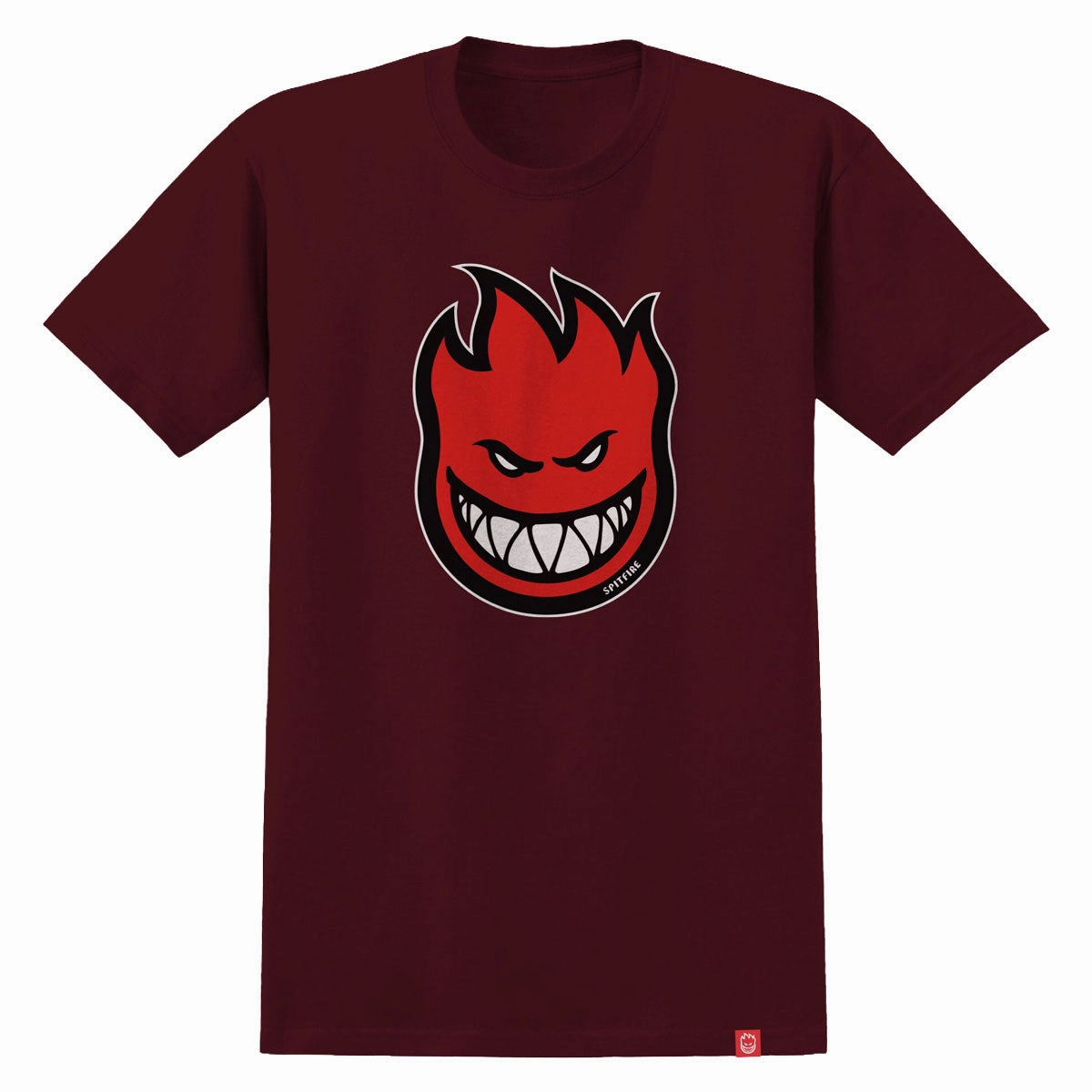 Anti Perspiration Lining Skin Friendly Lining Spitfire Bighead Fill T-Shirt - Maroon/Red/Black/White