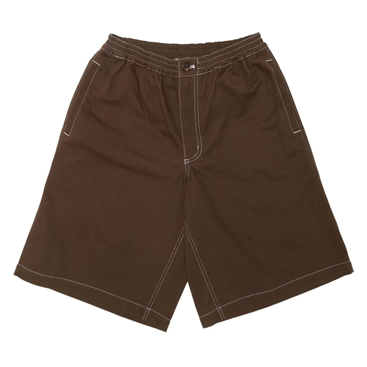 Metalwood Contrast Stitch Elastic Waist Shorts - Dark Chocolate Heat Ready agriculture industry