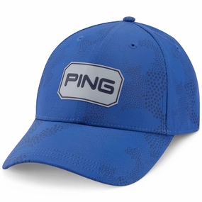 Ping Textured Camo Cap - Mid Blue Multi Seasonal Layering