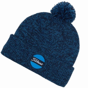 Bold Detail Recycled Material Titleist Boardwalk Pom Pom Beanie - Heather/Navy