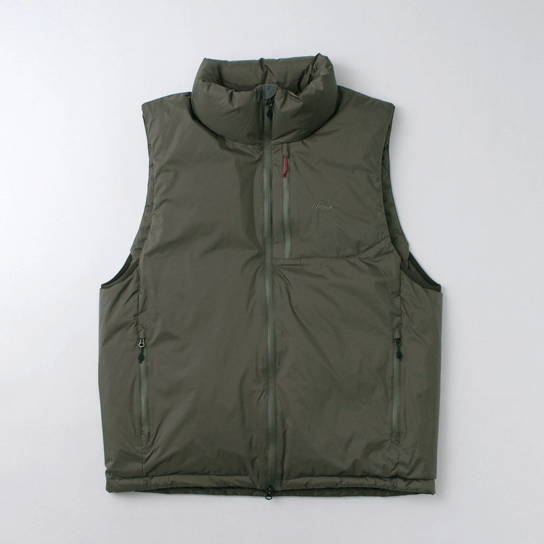NANGA / Aurora Tex Stand-up Collar Down Vest Compact Travel Friendly Full Zip Closure