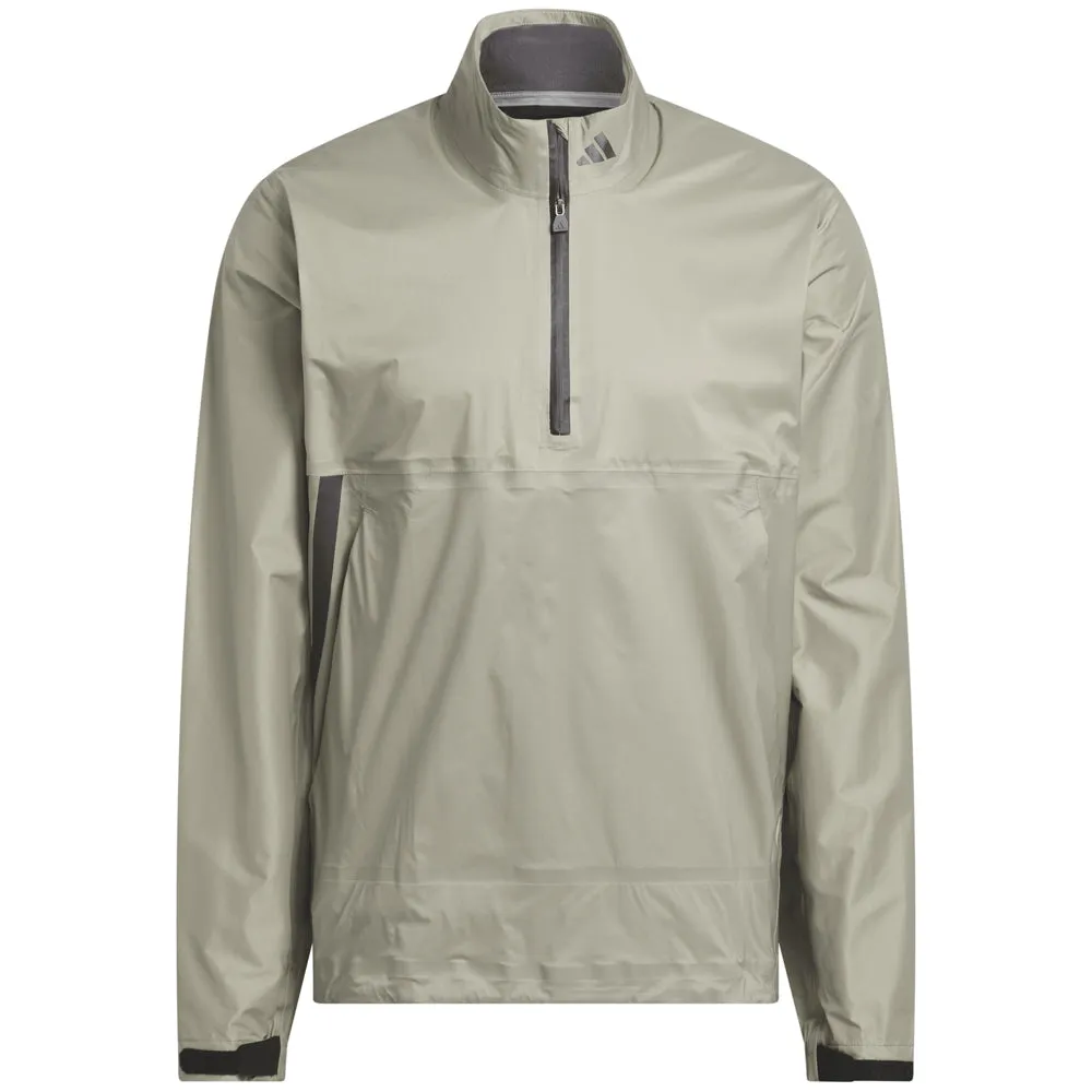 adidas Ultimate365 Tour CLIMAPROOF  Half-Zip Waterproof Jacket - Silver Pebble Softshell Fabric Modern Travel Look