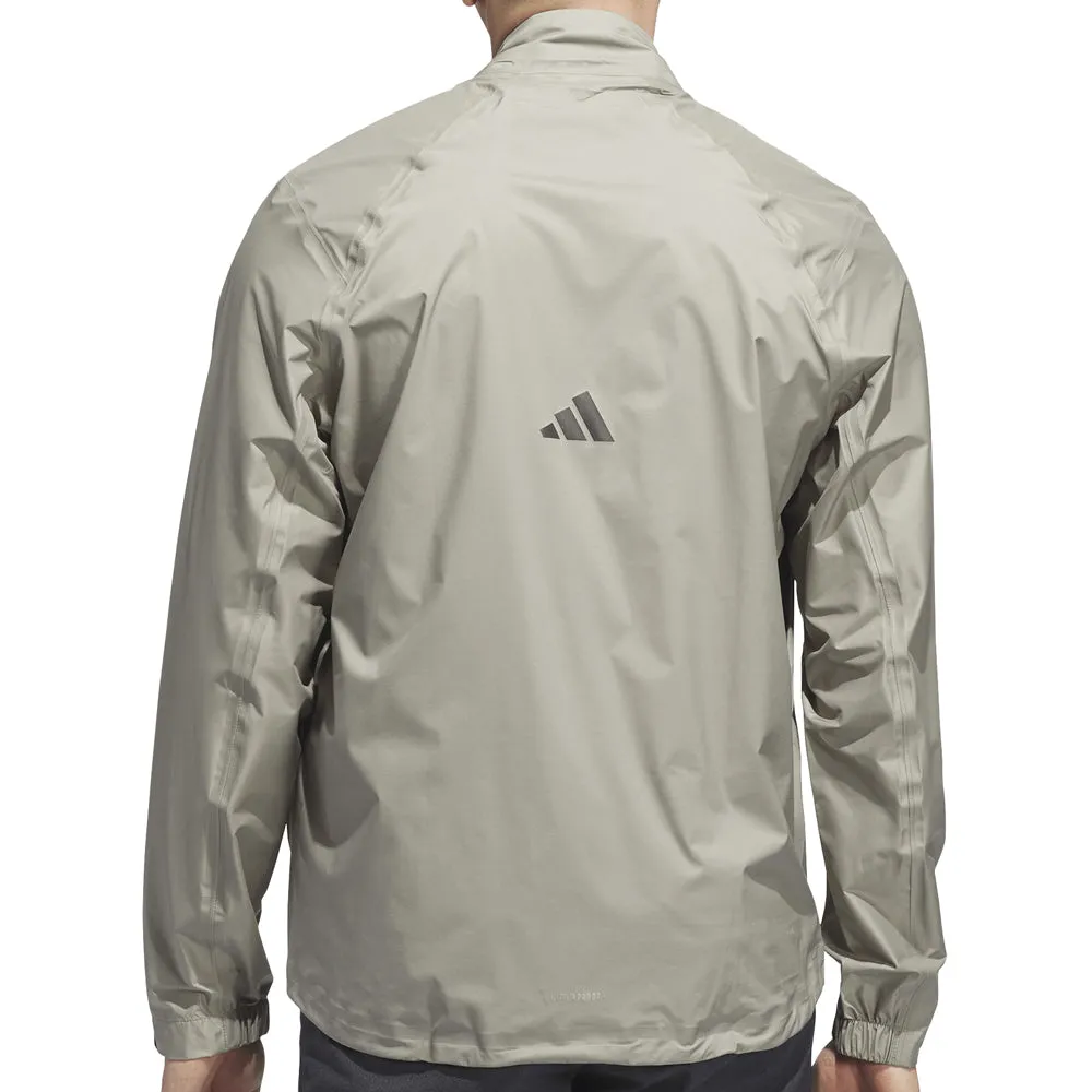 Heavy Duty Zippers Ergonomic Seams adidas Ultimate365 Tour CLIMAPROOF  Half-Zip Waterproof Jacket - Silver Pebble
