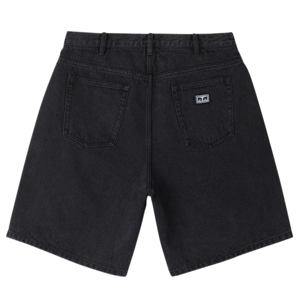 Obey Bigwig Baggy Denim Shorts - Faded Black Retro Style
