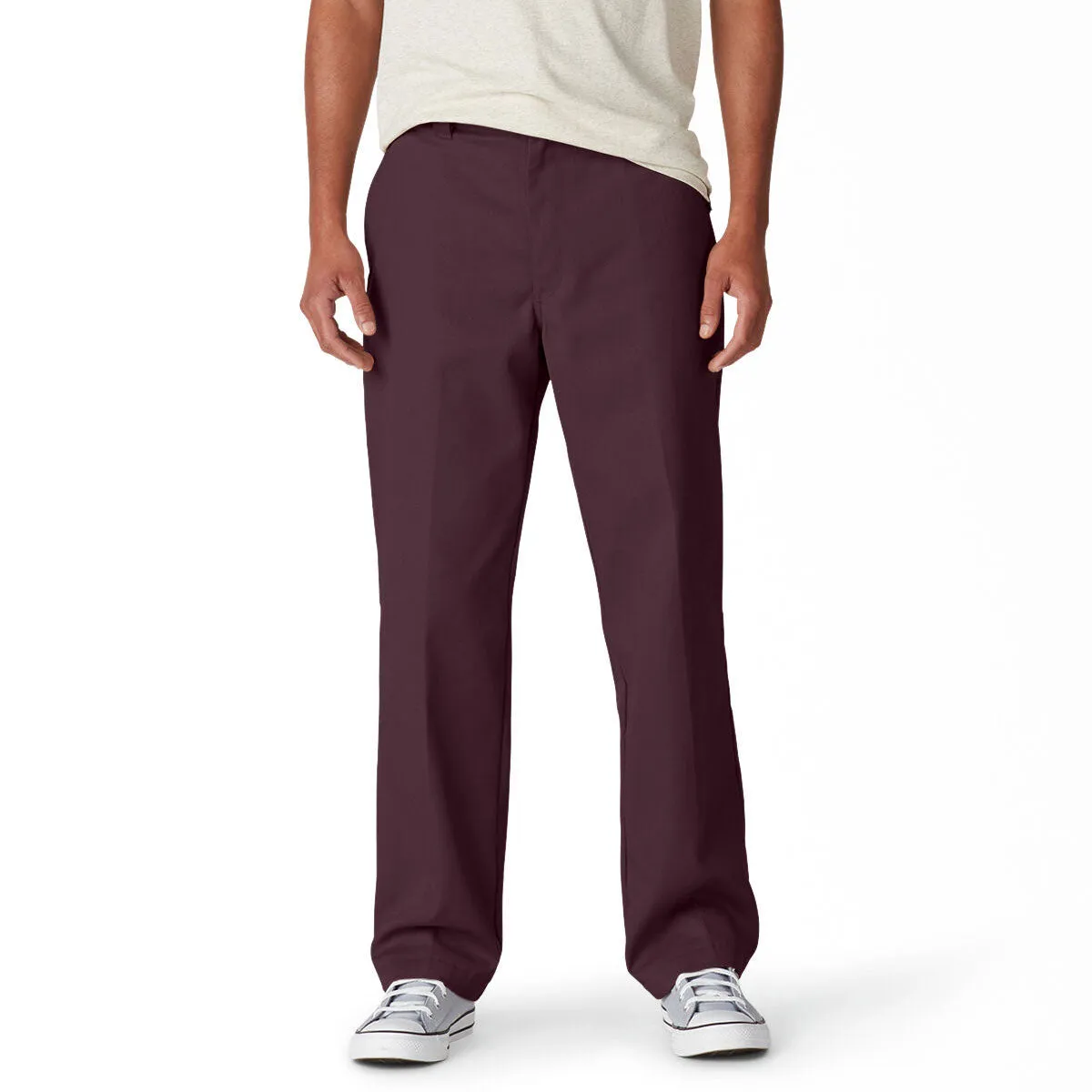 Dickies Regular Twill Skate Pants - Maroon 2025 Stretch Comfort Flexible Movement