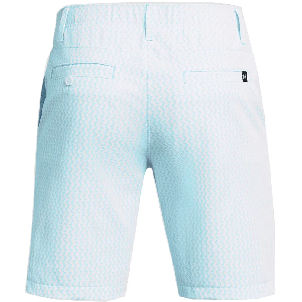 Under Armour Drive Printed Taper Shorts - White/Sky Blue/Halo Gray Travel Light High-Performance Fit
