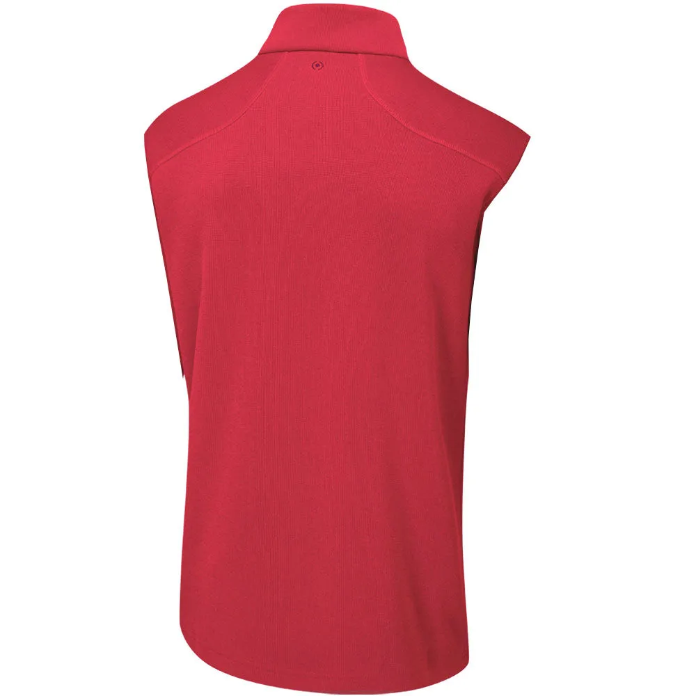 Noise Free Movement relied on Ping Ramsey 1/2 Zip Gilet - Rich Red Marl