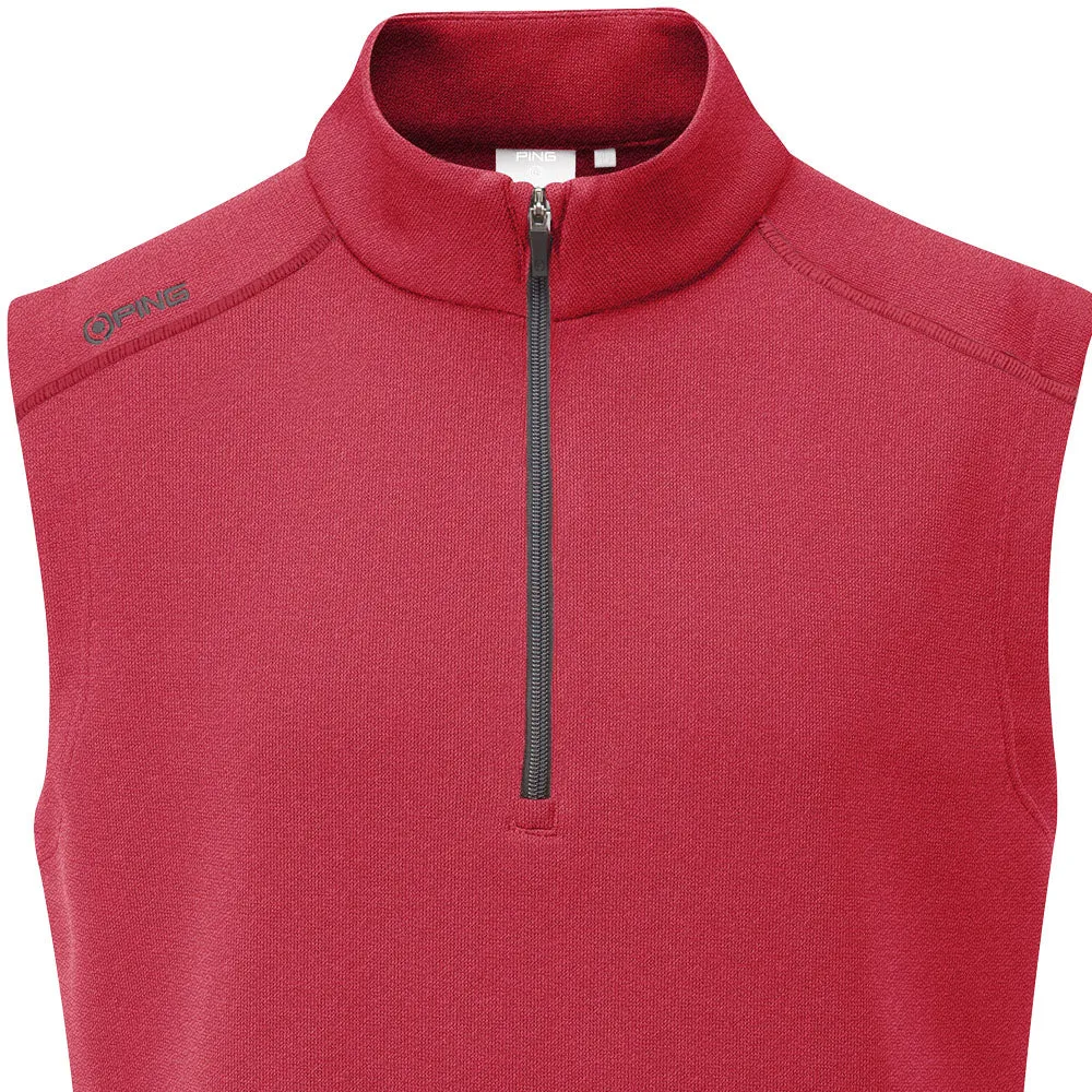 alloy Ping Ramsey 1/2 Zip Gilet - Rich Red Marl